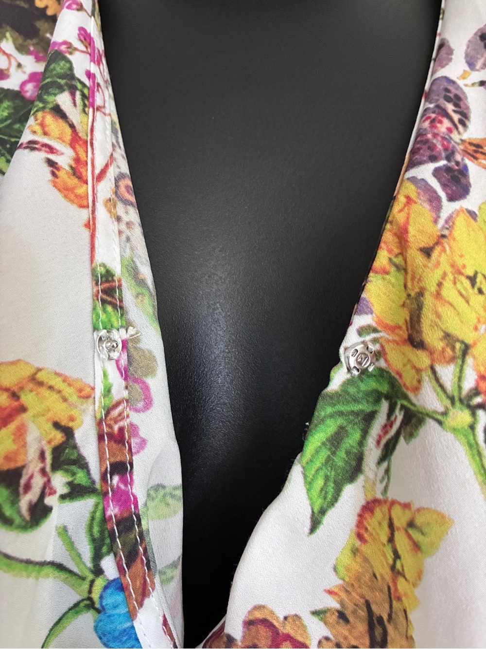Milkmaid Romantic Summer Floral Ruffle Smocked V-Neck Peplum Blouse Sz XS - Picture 7 of 11